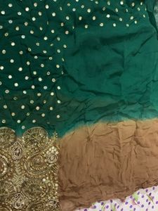 Embroidered Green Saree