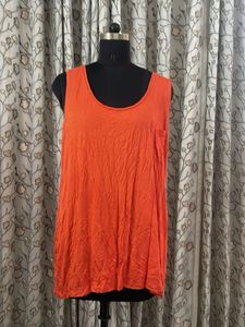 Vibrant Orange Sleeveless Top