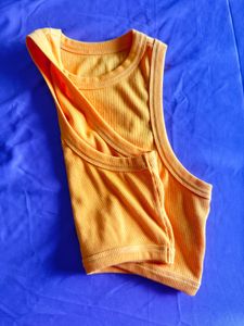 Yellow Ribbed Tank Top