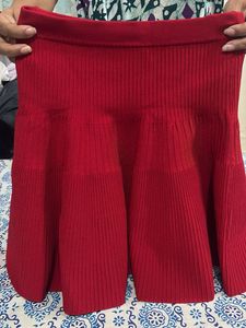 Savana Red Knit A-Line Skirt