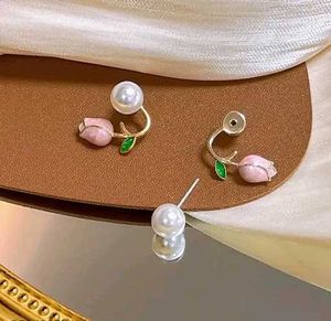Elegant Pearl &amp; Tulip Earrings