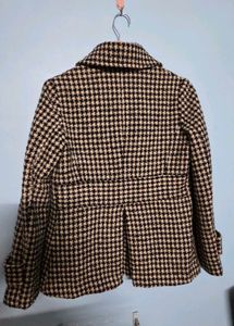 Houndstooth Patterned Coat
