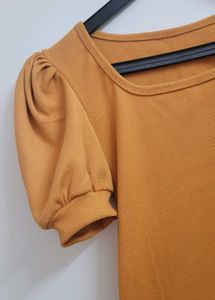 Mustard Yellow Puff Sleeve Top
