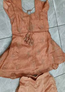 Peach Kurta Palazzo Set