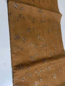 Cotton Brown Saree With Blouse