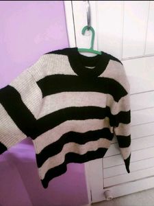 Black &amp; White Striped Sweater