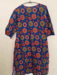 Blue Floral Print Kurta