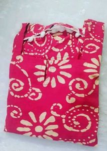 Stylish Pink Floral Short Kurti