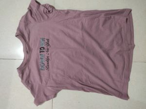 Mauve Tshirt Plane Round Neck