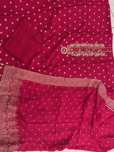 Rani colour silk suit handwork with beautif