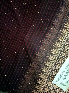 Deep Plum Fancy Saree with Designer Blouse Piece