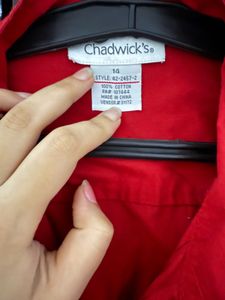 Red Button-Down Shirt