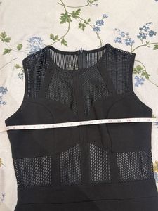 Chic Black Mesh Panel Dress