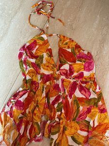 Boho Floral Print Halter Neck Maxi Dress