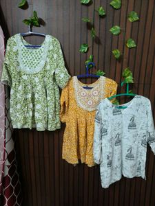 Set of 3 Women's Ethnic Kurtas