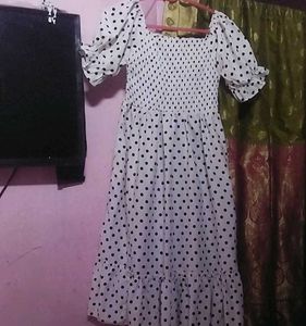 Polka Dot Smocked Maxi Dress