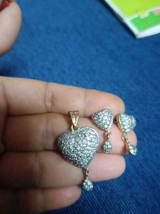 Heart Pendant &amp; Earrings Set