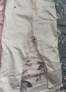 Cream Casual Pants
