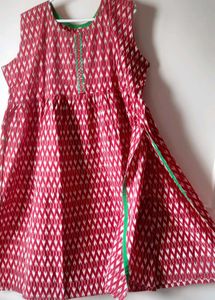 Pure Cotton &amp; organic Ikkat real mirror work Kurti