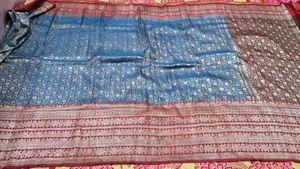 Beautiful Blue Banarasi Silk Saree