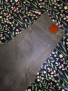 Light Wash Denim Cargo Pants