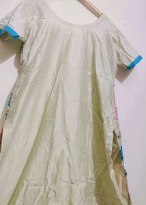Off White Blue Pink Flower Print Suit