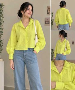 Bright Yellow Puff Sleeve Top