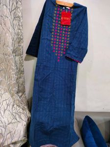 Biba Blue Striped Kurta