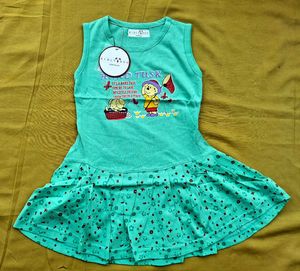 Kids Green Sleeveless Dress