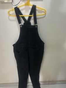 Black Denim Dungree Overalls for Women