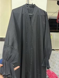 Elegant Black Embellished Abaya 60 length