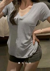 Grey V-Neck Pocket Tee
