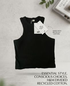 H&M Divided Black Recycled Cotton Tank Top