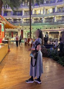 Casual Denim Button-Up Midi Dress