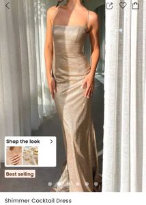 golden shimmer dress,savana