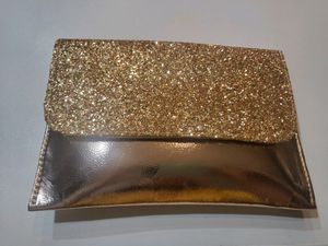 Shimmer Sling Bag With Golden Chain