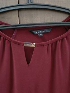 Burgundy Top with Bell Sleeves