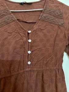 Boho Brown Tiered Mini Dress