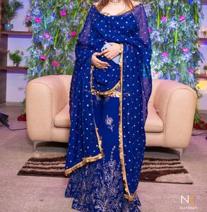 Stunning Royal Blue Embroidered Kurta Set