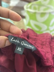 latin quarter formal dress maroon colour