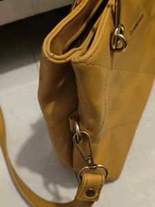 Chic Quilted Yellow Handbag