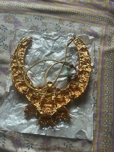 Exquisite Temple Necklace with Lakshmi Motif