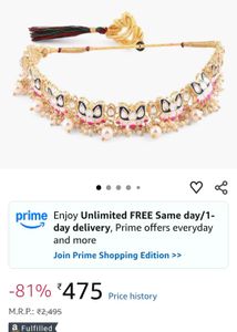 Ethnic Kundan Necklace &amp; Earring Set