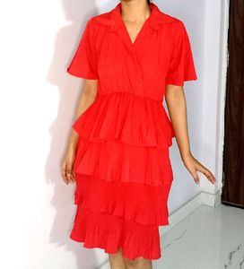 Doll Like Beautiful Bright Red Tier Dress