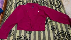 Stylish Pink Cropped Blouse