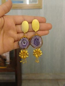 Statement Flower emithyst earrings