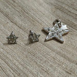 Sparkling Star Earrings &amp; Pendant Set
