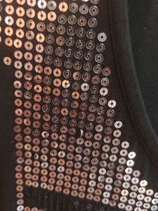 Sparkling Sequin Embellished Black Top