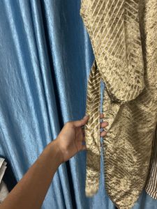 Elegant Gold Velvet Maxi Coat