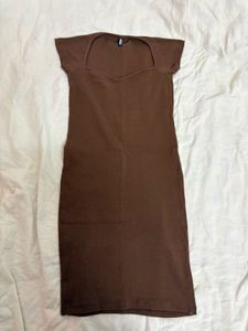Chic Brown Bodycon Midi Dress
